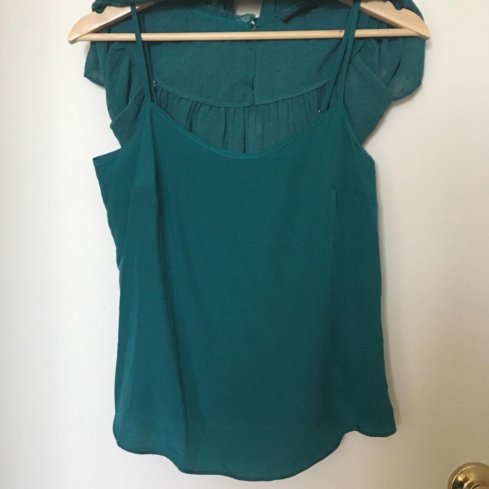 NWOT J.Crew Gathered Bib Top in Drapey Swiss Dot - Picture 5 of 7